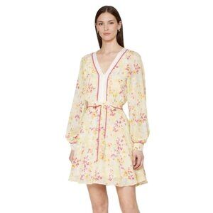 NWT Reiss Molly Floral Puff Long Sleeve Mini Dress